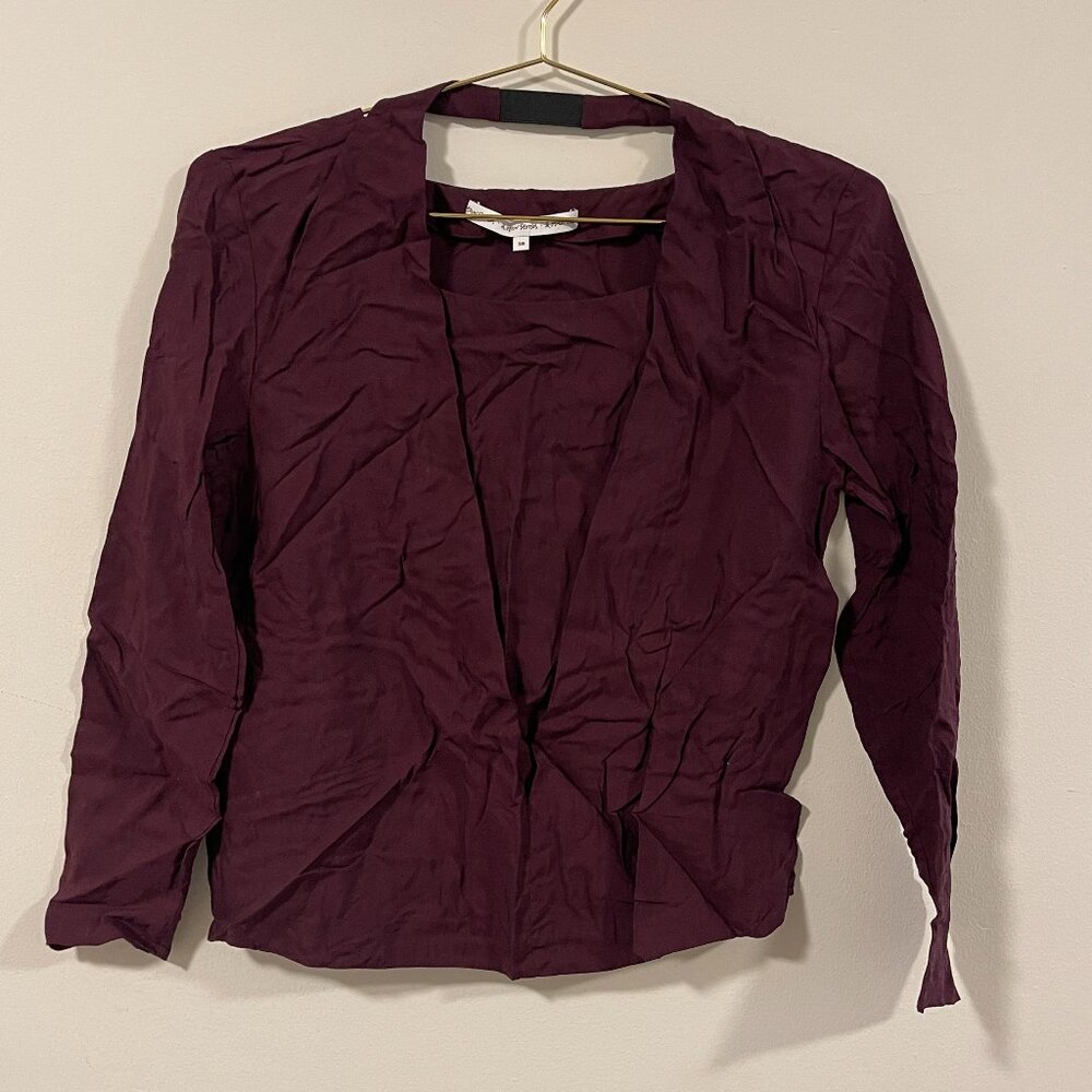 & OTHER STORIES BURGUNDY BLOUSE TOP
